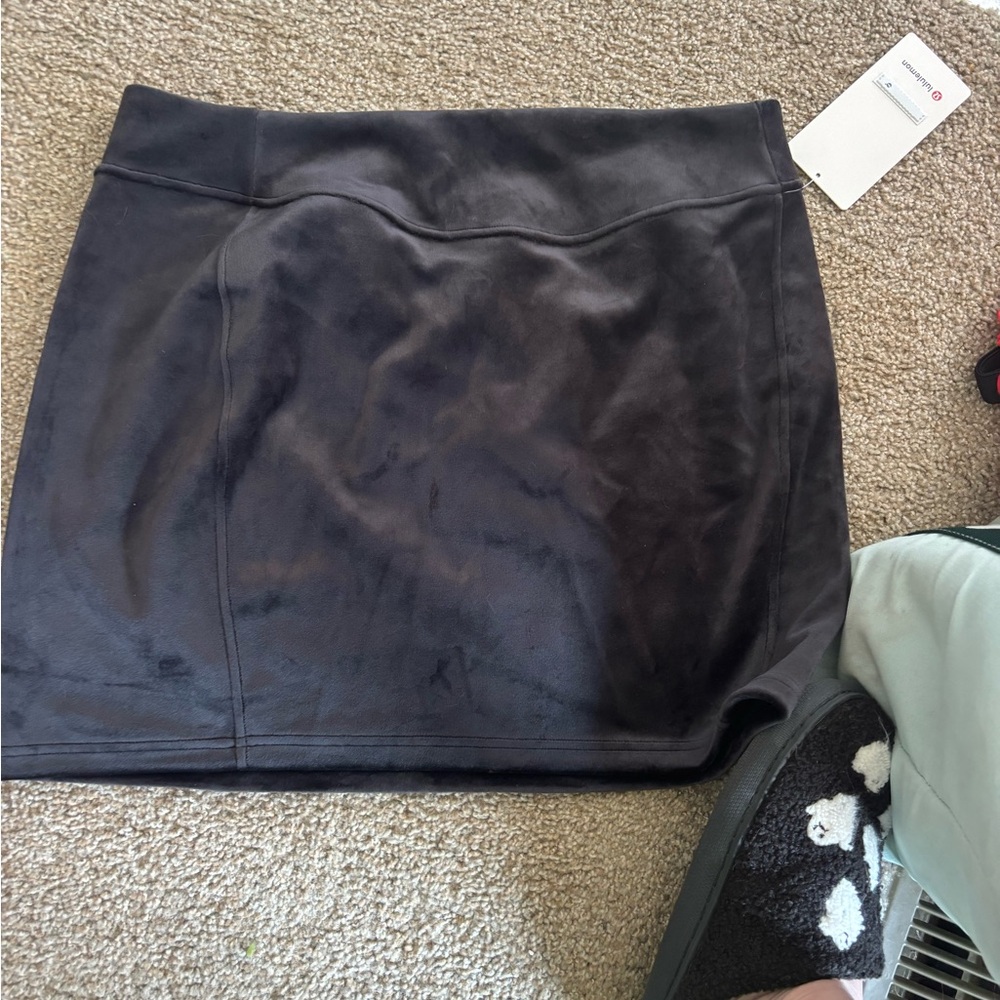 Lululemon Black Velvet Mini Skirt